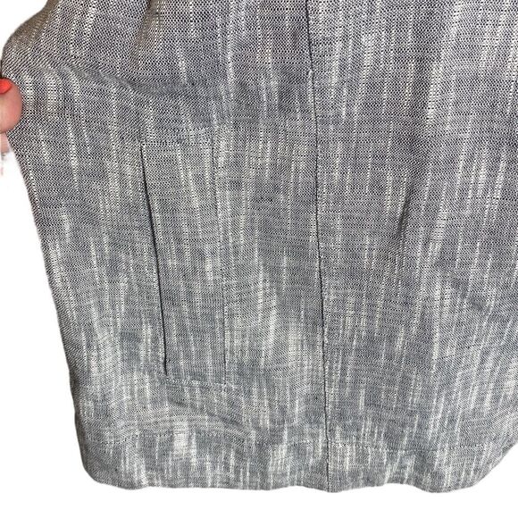 Eileen fisher linen blend moto jacket top small gray/white knit textured - Picture 4 of 8